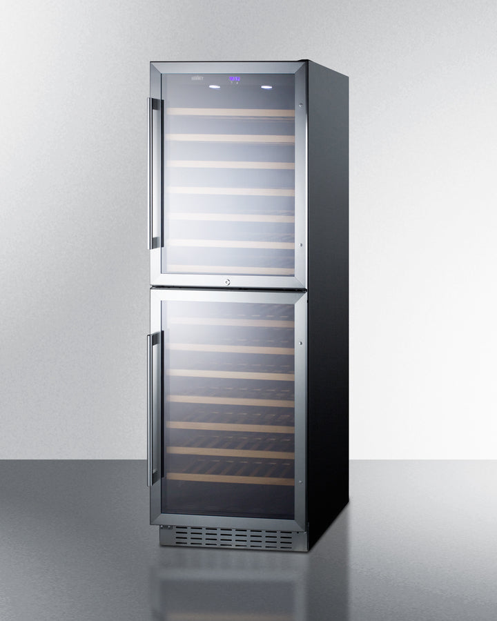 Dual Zone 118 Bottle Wine Cellar With Two Glass Doors And Digital Thermostats - SWC1875B Summit