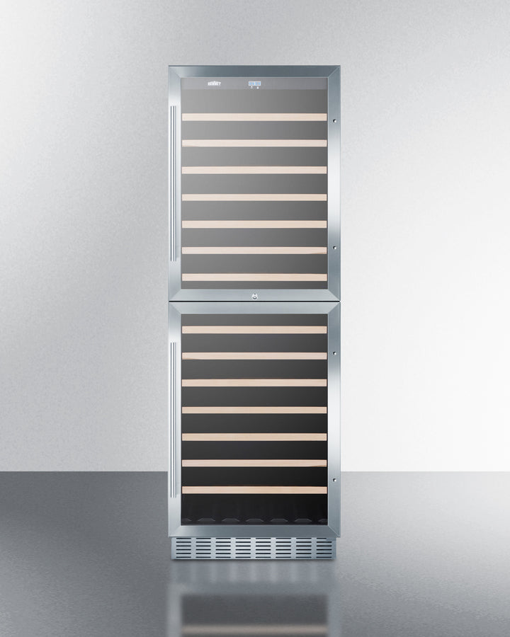 Dual Zone 118 Bottle Wine Cellar With Two Glass Doors And Digital Thermostats - SWC1875B Summit