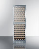 Dual Zone 118 Bottle Wine Cellar With Two Glass Doors And Stainless Steel Wrapped Cabinet - SWC1875BCSS Summit