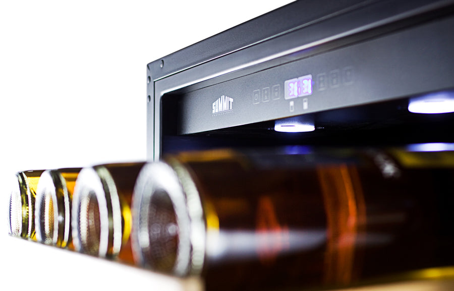 Dual Zone 118 Bottle Wine Cellar With Two Glass Doors And Stainless Steel Wrapped Cabinet - SWC1875BCSS Summit