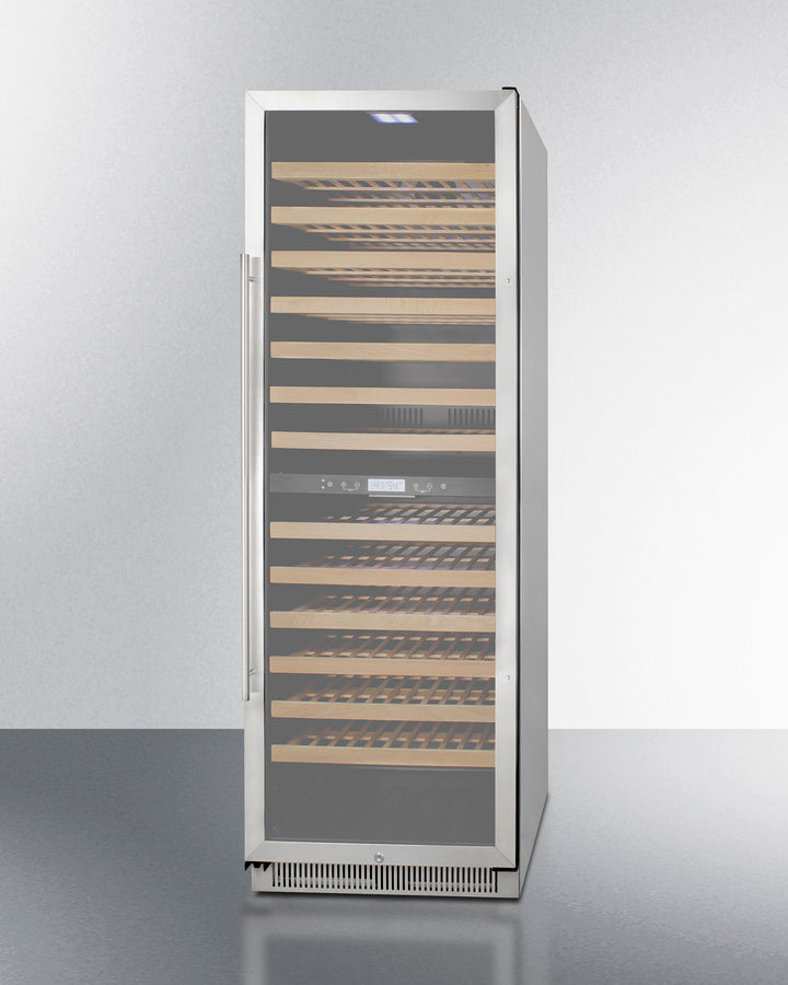 Upright Dual Zone Wine Cellar With Glass Door, Digital Thermostat, And Stainless Steel Cabinet - SWC1966BCSS Summit