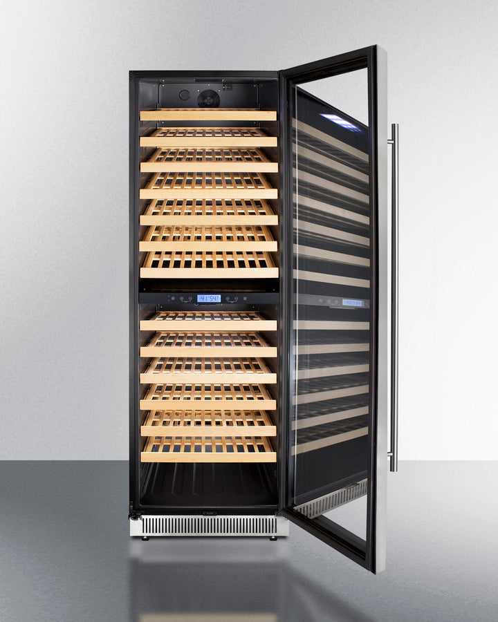 Upright Dual Zone Wine Cellar With Glass Door, Digital Thermostat, And Black Cabinet - SWC1966B Summit