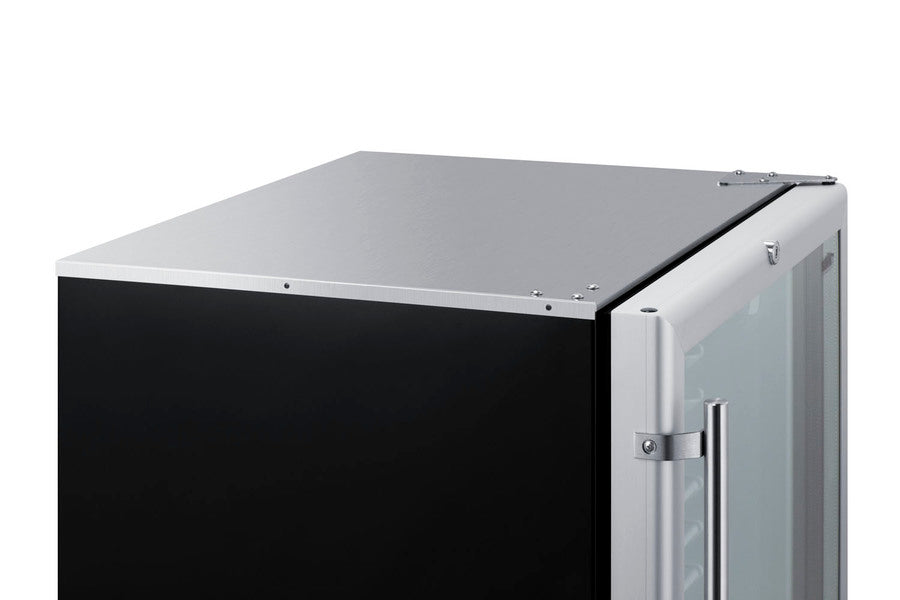 Commercial 5.5 Cu.Ft. Beverage Center On 1'' High Casters With Stainless Steel Work Surface And Front Lock - SCR600BGLMBL Summit Commercial