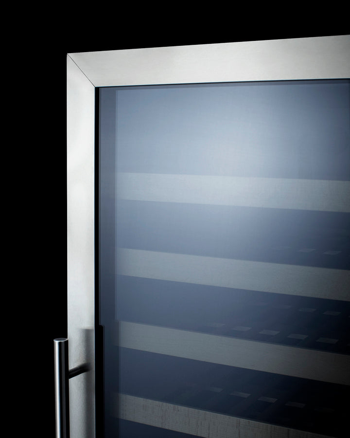Upright Dual Zone Wine Cellar With Glass Door, Digital Thermostat, And Stainless Steel Cabinet - SWC1966BCSS Summit