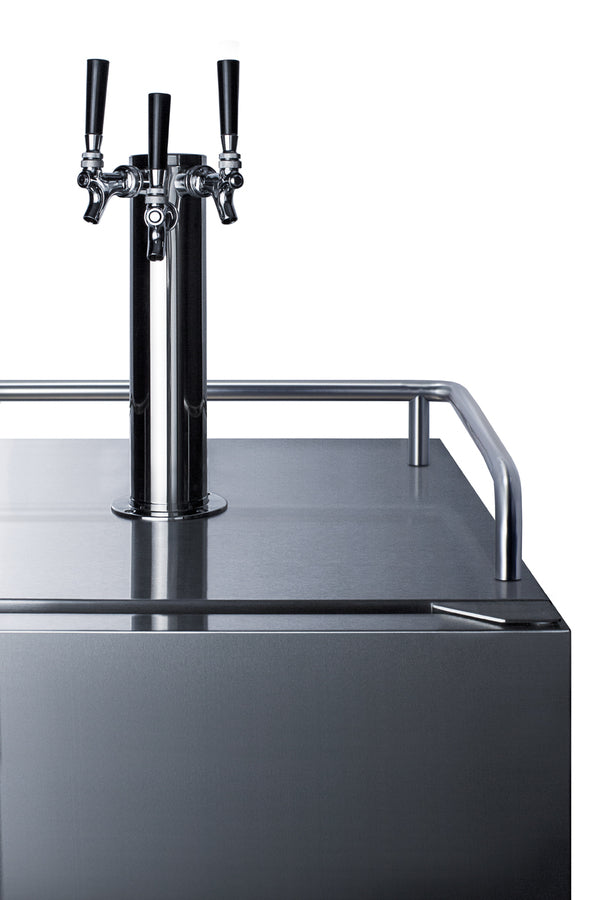 Built-In Undercounter Outdoor Triple Tap Beer Kegerator In Complete Stainless Steel - SBC683OSTRIPLE Summit