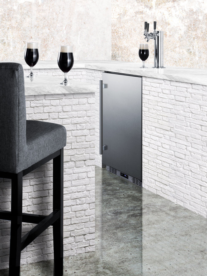Built-In Undercounter Outdoor Triple Tap Beer Kegerator In Complete Stainless Steel - SBC683OSTRIPLE Summit