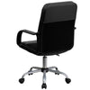 Mid-Back Black LeatherSoft and Mesh Swivel Task Office Chair with Arms - Flash Furniture