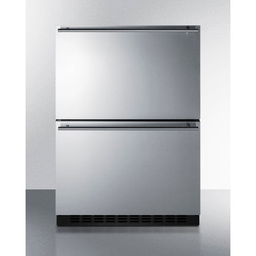 24'' Wide Indoor/Outdoor ADA Compliant 2-Drawer Refrigerator-Freezer - ADRF244 Summit