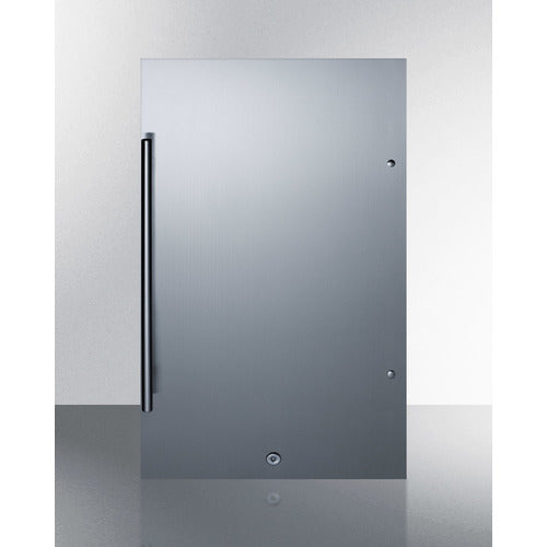 Outdoor Shallow Depth Refrigerator In A 19'' W X 17.25'' D Footprint, With Stainless Steel Exterior And Lock - SPR196OSCSS Summit