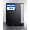 Commercial 5.5 Cu.Ft. Beverage Zone Refrigerator With Stainless Steel Handle - FF6BK7BZADALHD Summit Commercial