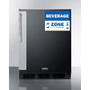 Commercial 5.5 Cu.Ft. Beverage Zone Refrigerator With Stainless Steel Handle - FF6BK7BZADA Summit Commercial