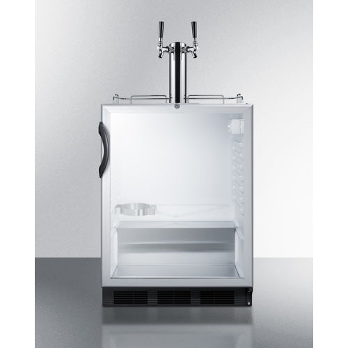 Built-In Glass Door Kegerator For Use Under ADA Compliant Counters With Dual Tap Kit For Two 1/6 Kegs - SBC56GBIADA Summit Commercial