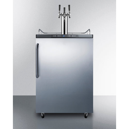 Freestanding  Beer Dispenser, Auto Defrost With Triple Tap Kit, Digital Thermostat And Stainless Steel Door - SBC635MSSTBTRIPLE Summit