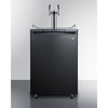 Freestanding  Beer Dispenser, Auto Defrost With Digital Thermostat, Black Exterior Finish, And Dual Tap System - SBC635MTWIN Summit