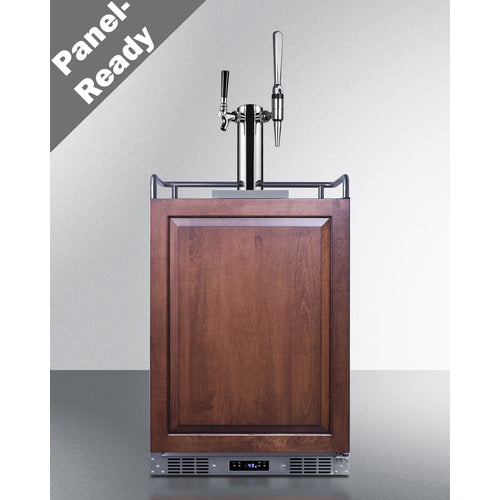 Built-In Commercially Approved Dual Tap Combo Cold Brew And Nitro Coffee Kegerator In Stainless Steel With Panel-Ready Door - SBC682PNRCMTWIN Summit
