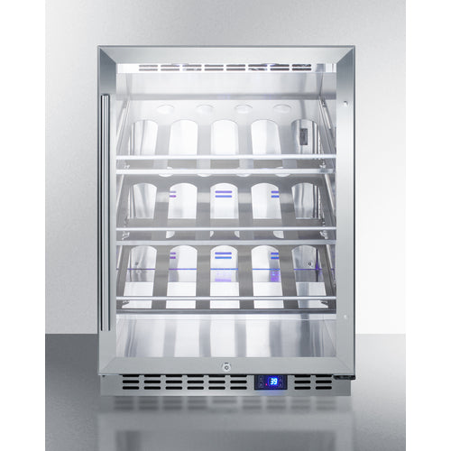 Commercial Outdoor Built-In Undercounter Wine Cellar With Champagne Style Shelving - SCR611GLOSCH Summit Commercial