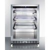 Commercial Outdoor Mini Reach-In Beverage Center With Glass Door, Stainless Steel Cabinet, And Dolly - SCR611GLOSRI Summit Commercial