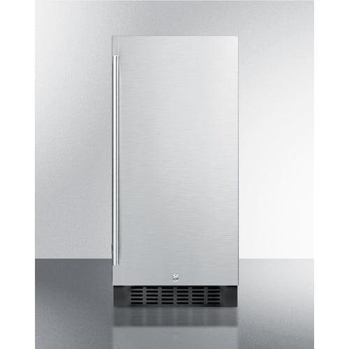 15'' Wide Built-In Outdoor Refrigerator With Black Cabinet, Stainless Steel Door, And Lock - SPR316OS Summit