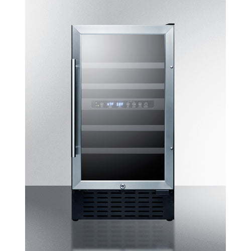 18'' Wide ADA Compliant Dual Zone Wine Cellar , With Digital Controls, Lock, And LED Lighting - SWC182ZADA Summit