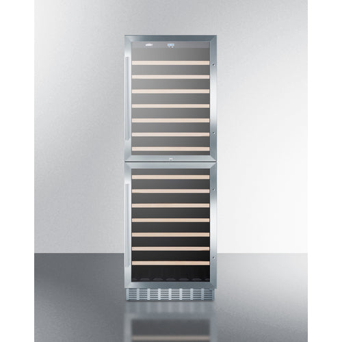 Dual Zone 118 Bottle Wine Cellar With Two Glass Doors And Digital Thermostats - SWC1875B Summit