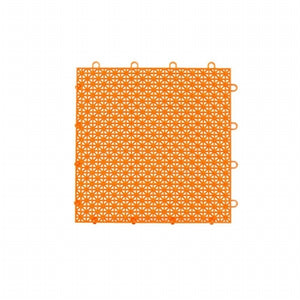 Master Mark Plastics 23209 12 x 12 in. Armadillo Fire Orange Polypropylene Interlocking Multi Purpose Floor Tile- Pack of 9