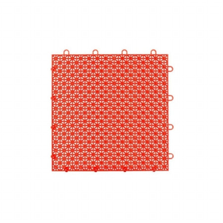 Master Mark Plastics 23609 12 x 12 in. Armadillo Flaming Red Polypropylene Interlocking Multi Purpose Floor Tile- Pack of 9