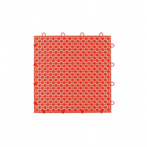 Powerhouse 12 x 12 in. Armadillo Flaming Red Polypropylene Interlocking Multi Purpose Floor Tile  Pack of 9