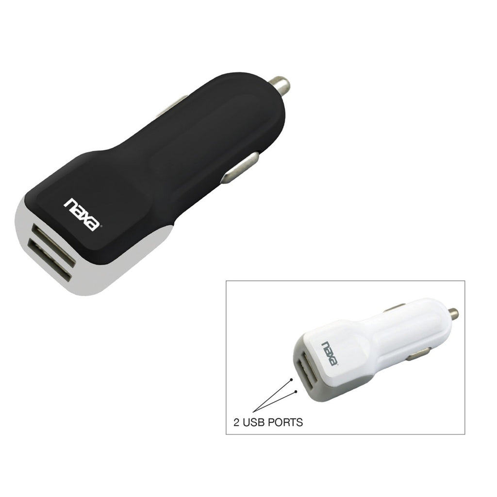 Naxa 10 Watt 2.1 Amp Dual USB Car Charger-BLACK