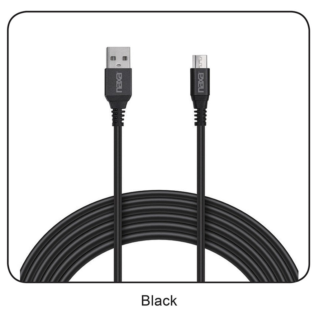 Naxa 3 Ft. Fast Charge and Sync Round Micro USB Cable-BLACK