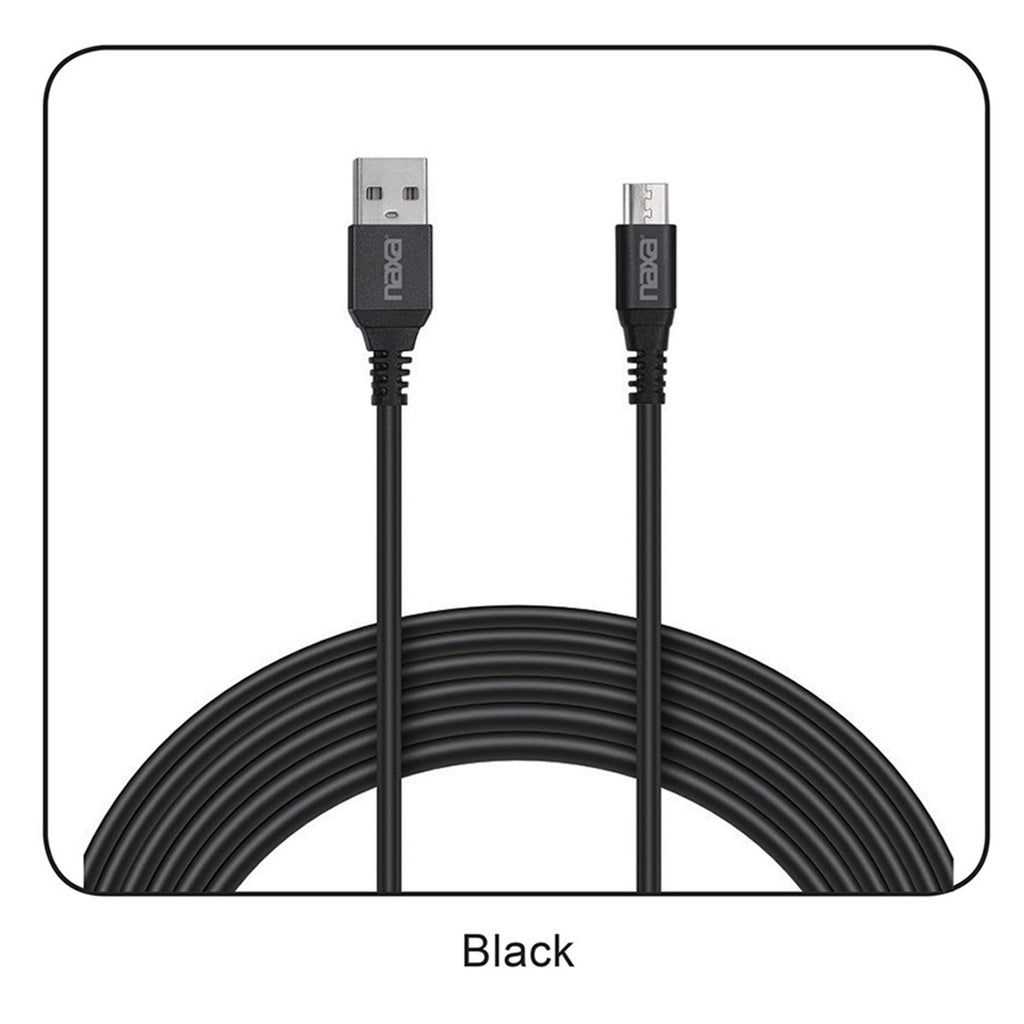 Naxa 6 Ft. Fast Charge and Sync Round Micro USB Cable-BLACK