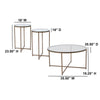 Coffee and End Table Set - Clear Glass Top with Brushed Gold Frame - 3 Piece - Flash Furniture