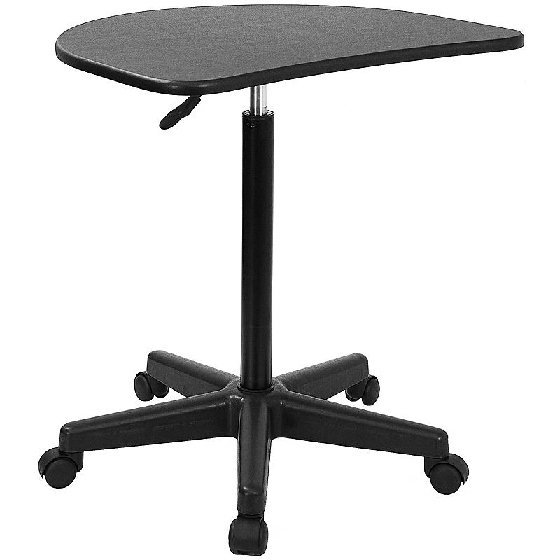 Black Sit to Stand Mobile Laptop Computer Desk - Flash Furniture