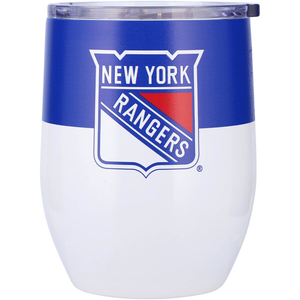 New York Rangers Travel Tumbler 16oz Stainless Steel Curved - Special Order - Logo Brands