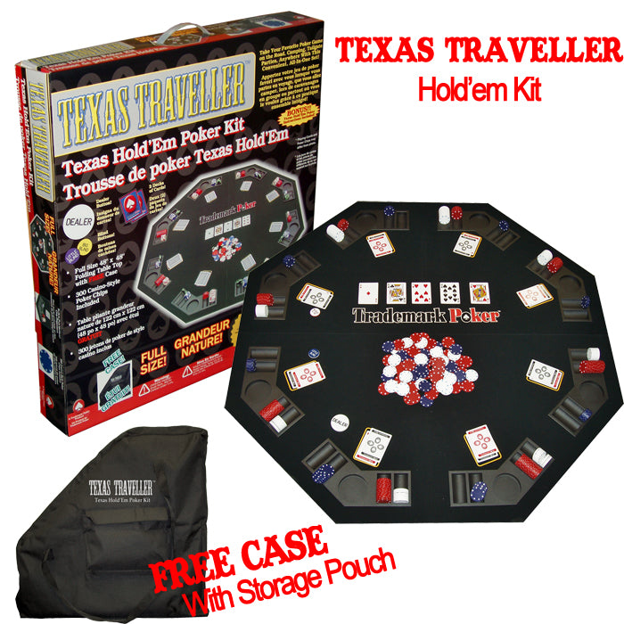 Poker TEXAS TRAVELLER - Table Top & 300 Chip Travel Set