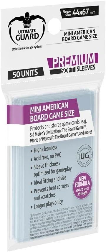 Ultimate Guard Board Game Sleeves Supreme Mini American 50-Count