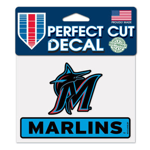 Miami Marlins Decal 4.5x5.75 Perfect Cut Color - WinCraft