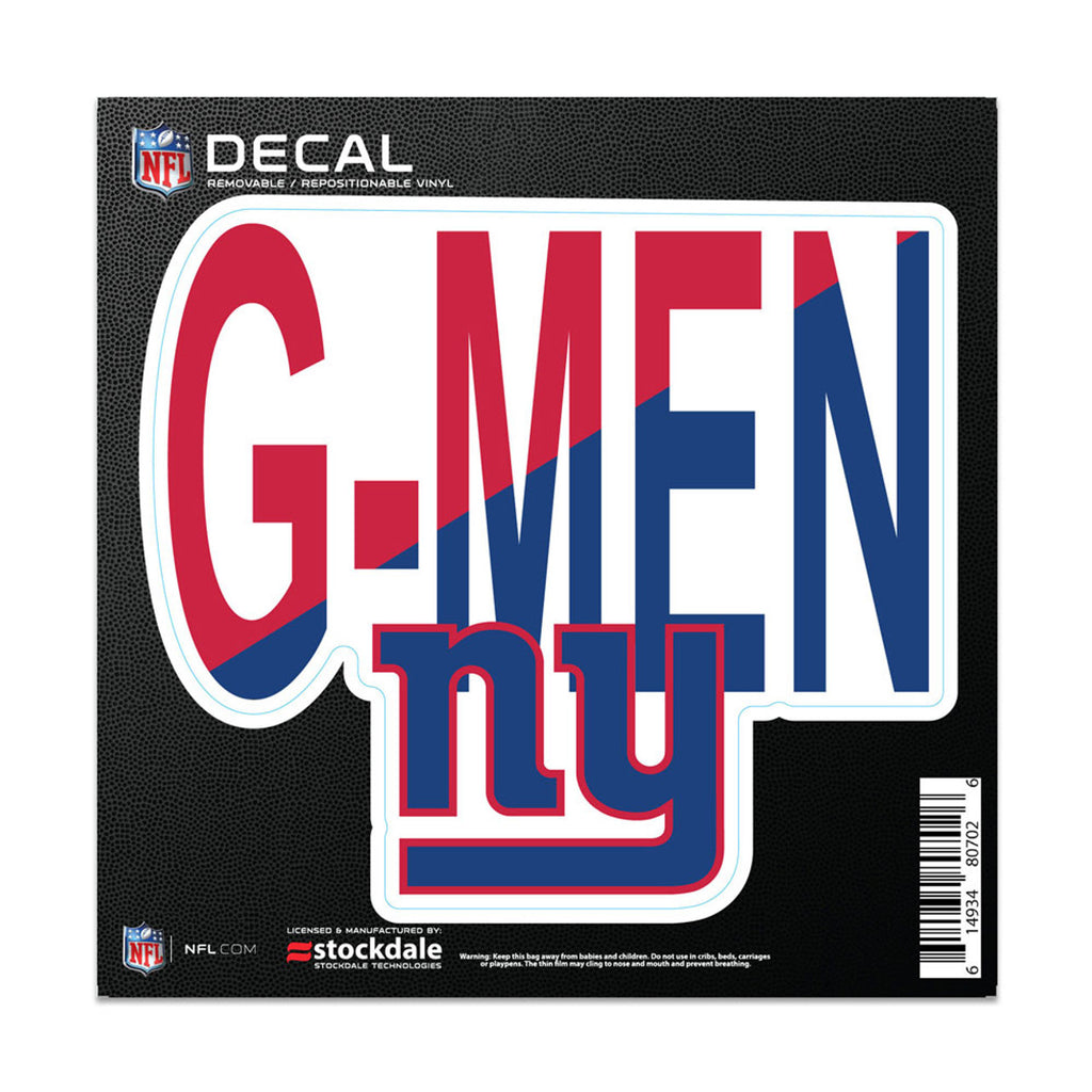 New York Giants Decal 6x6 All Surface Slogan - WinCraft