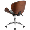 Mid-Back Walnut Wood Conference Office Chair in Black LeatherSoft - Flash Furniture