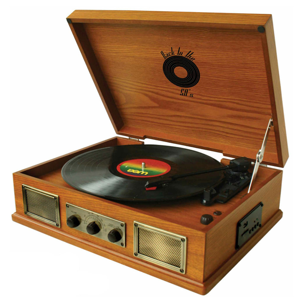 Back To The 50S Back To The 50's 3-Speed Wooden Turntable