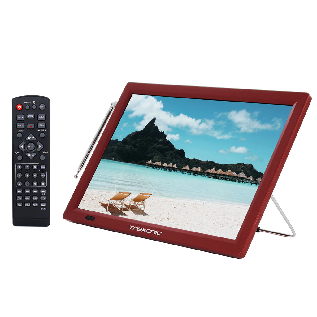 Trexonic  Portable Rechargeable 14 Inch LED TV with HDMI, SD/MMC, USB, VGA, AV In/Out and Built-in Digital Tuner