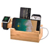 Trexonic  3 in 1 Bamboo Charging Station with Card Holder