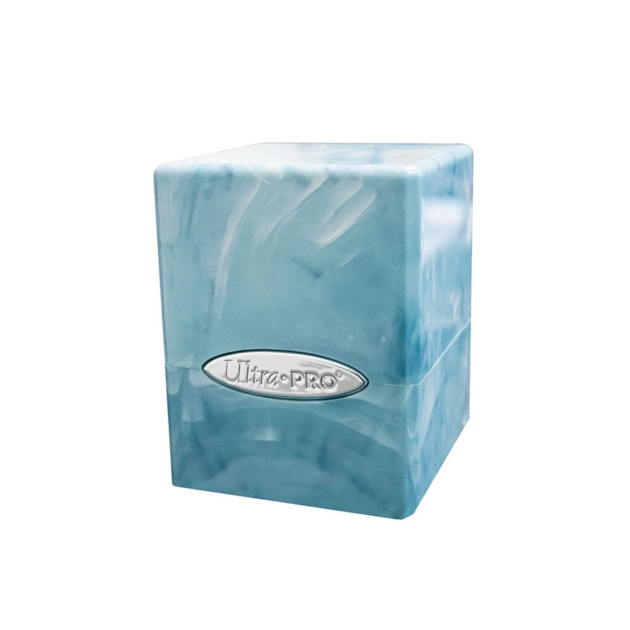 Up Satin Collection - Ultra Pro: Marble Satin Cube: Light Blue And White