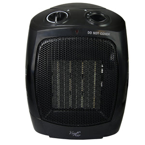 Vie Air  1500W Portable 2-Settings Office Black Ceramic Heater with Adjustable Thermostat