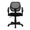 Low Back Black Mesh Swivel Task Office Chair with Curved Square Back and Arms - Flash Furniture