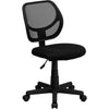 Low Back Black Mesh Swivel Task Office Chair with Curved Square Back - Flash Furniture