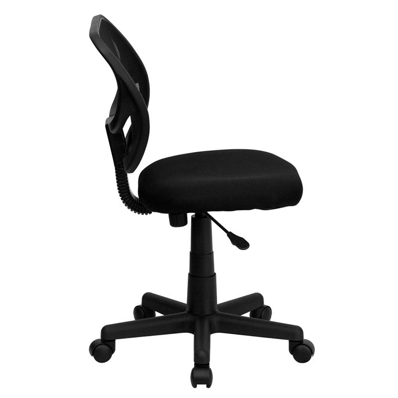 Low Back Black Mesh Swivel Task Office Chair with Curved Square Back - Flash Furniture