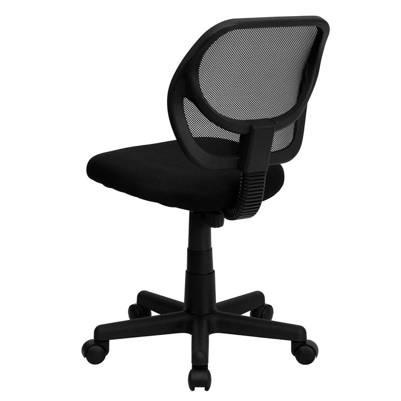Low Back Black Mesh Swivel Task Office Chair with Curved Square Back - Flash Furniture