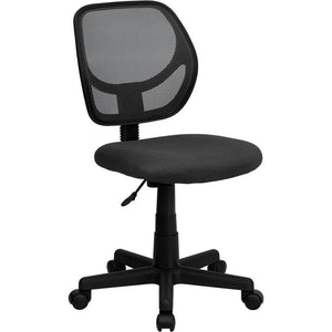 Low Back Gray Mesh Swivel Task Office Chair with Curved Square Back - Flash Furniture