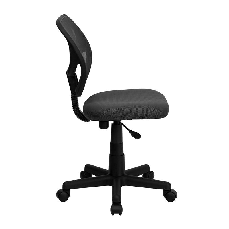 Low Back Gray Mesh Swivel Task Office Chair with Curved Square Back - Flash Furniture