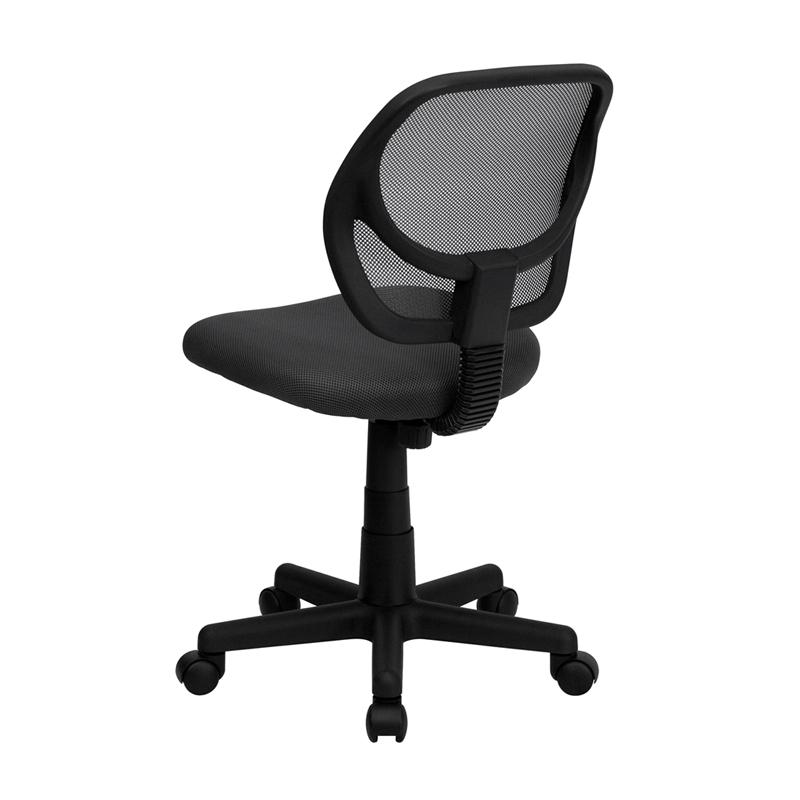 Low Back Gray Mesh Swivel Task Office Chair with Curved Square Back - Flash Furniture